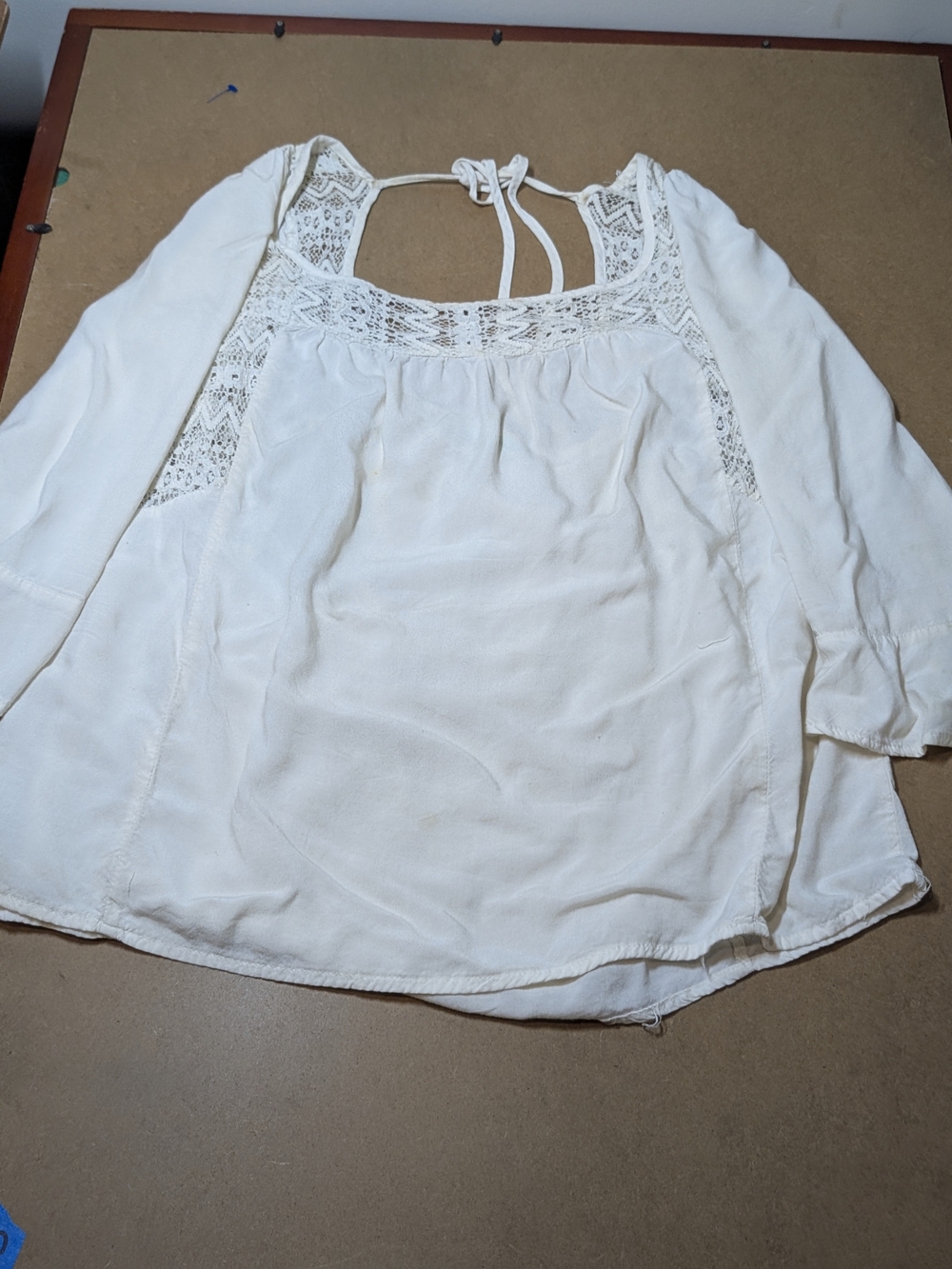 Maurices Cream Lace-Trim Boho Peasant Tunic